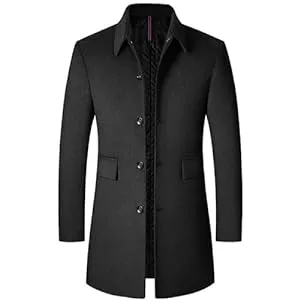 Generisch Mäntel Winterjacke Herren Wintermantel Herren Slim Fit Kurzmantel Herren Wolle Warm Mantel Wollmantel Mantel Wintermantel Wollmantel Business Herrenmantel Lange Trenchcoat Herren Klassischer Umlegekragen