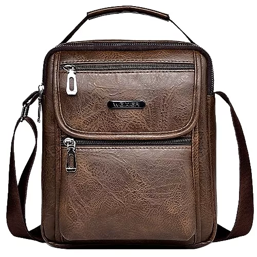 A-QMZL Taschen & Rucksäcke A-QMZL Umhängetasche Herren Schultertasch Crossbody PU Lede Herrentasche Vintage Umhängetaschen Handytasche Messenger Bag Umhängen Tasche Man Bag