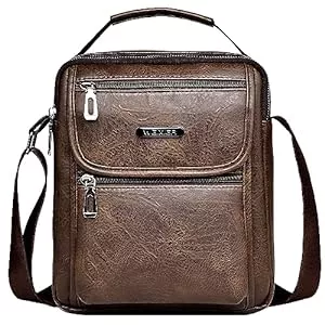 A-QMZL Taschen & Rucksäcke A-QMZL Umhängetasche Herren Schultertasch Crossbody PU Lede Herrentasche Vintage Umhängetaschen Handytasche Messenger Bag Umhängen Tasche Man Bag
