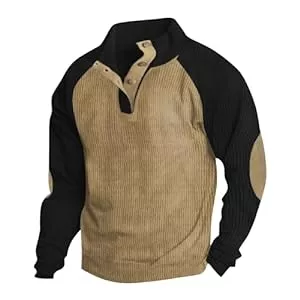 LINGHAOEU Pullover & Strickmode LINGHAOEU Cordjacke Sweatshirt Herren Stehkragen Herren Lange äRmel Freizeit Pullover Sweatshirt Herren Ohne Kapuze Herbst und Winter Sweater Basic Bluse