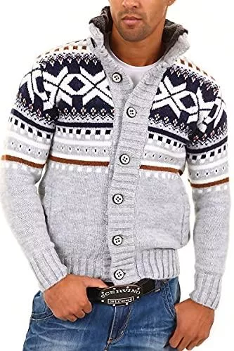 behype. Strickjacken behype. Herren Strick-Jacke Pullover im Norweger Look