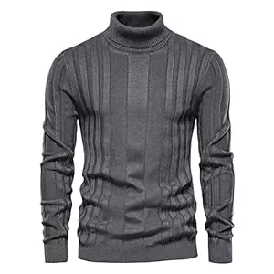 Odizli Pullover & Strickmode Pullover Herren Langarm Rollkragenpullover Solid Gerippt Feinstrick Freizeit Slim fit Winter Warm Strickpullover