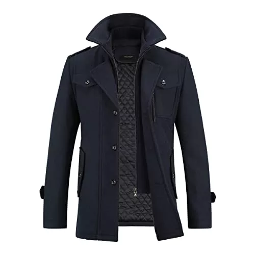 YOUTHUP Mäntel YOUTHUP Herren Wintermantel Wolle Winter Kurzmantel Mittellang Wollmantel Kurz Winterjacke für Business Freizeit