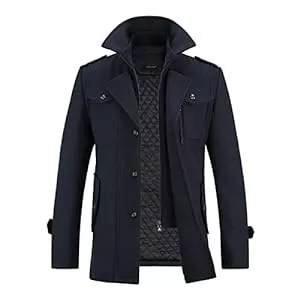 YOUTHUP Mäntel YOUTHUP Herren Wintermantel Wolle Winter Kurzmantel Mittellang Wollmantel Kurz Winterjacke für Business Freizeit