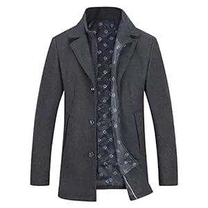 YOUTHUP Mäntel YOUTHUP Herren Mantel mit Steppweste Winter Wollmantel Wolle Slim Fit Übergangsmantel Outdoor Wintermantel