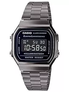 Casio Uhren Casio Herren Digital Japanischer Quarz Uhr mit Edelstahl Armband A168WEGG-1BEF