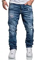 Amaci&amp;Sons Jeans Amaci&amp;Sons Herren Jeans Regular Straight Fit Denim Hose Destroyed