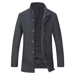YOUTHUP Mäntel YOUTHUP Herren Wolle Mantel mit Steppweste Regular Fit Winter Wollmantel Outdoor Business Übergangsmantel Wintermantel