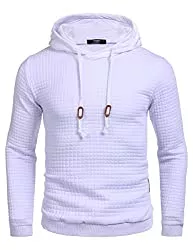 COOFANDY Kapuzenpullover COOFANDY Herren Kapuzenpullover Hipster Gym Langarm Kordelzug Karierten Jacquard Pullover Hoodies