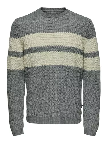 ONLY & SONS Pullover & Strickmode ONLY & SONS Male Strickpullover Rundhalsausschnitt Pullover