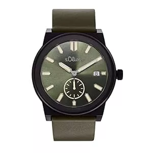 s.Oliver Uhren s.Oliver Armbanduhr Herren Quarzuhr Analog, mit Leder Armband, 5 bar Wasserdicht, Kommt in Uhren Geschenk Box