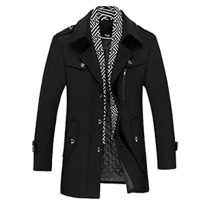Allthemen Mäntel Allthemen Wintermantel Herren Slim Fit Kurzmantel Herren Wolle Warm Mantel Wollmantel Mantel Winter