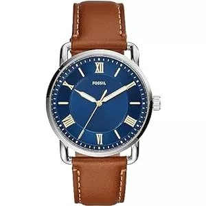 Fossil Uhren FOSSIL Herrenuhr Copeland, 42mm Gehäusegröße, Quarzwerk, Lederarmband