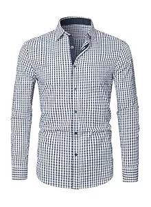 APOONABA Hemden APOONABA Herren Hemd Kariertes Freizeithemd Business Hemden für Herren Langarm Baumwolle Shirts Klassisch Western Hemden Regular Fit