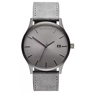 MVMT Uhren MVMT Analog Quarzuhr für Herren mit Graues Lederarmband - D-MM01-GRGR
