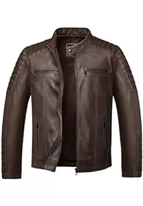 Amaci&Sons Jacken Amaci&Sons Herren Echtleder Jacke Biker Zipper Lederjacke 9104