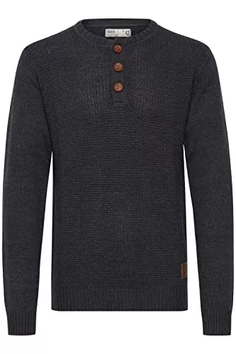 !Solid Pullover & Strickmode Solid SDTerrance Herren Strickpullover Feinstrick Pullover mit Grandad Ausschnitt