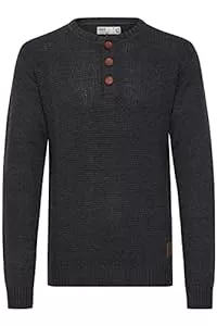 !Solid Pullover & Strickmode Solid SDTerrance Herren Strickpullover Feinstrick Pullover mit Grandad Ausschnitt