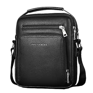 A-QMZL Taschen & Rucksäcke Umhängetasche Herren Schultertasche Herrentasche Klein Vintage PU Leder Crossbody Herren Tasche Umhängen Handtasche Männer für Arbeit, Schule, Alltag
