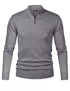 iClosam Pullover & Strickmode iClosam Herren Strickpullover Regular Fit Strick Pullover Mit Stehkragen Und Reißverschluss