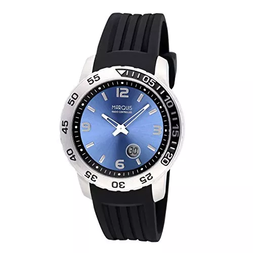 MARQUIS Uhren MARQUIS Herren Funkuhr Armbanduhr Edelstahlgehäuse Kautschukarmband mit Edelstahlverschluss 6520