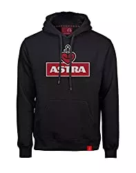 ASTRA Kapuzenpullover ASTRA Hoodie Herzanker Unisex, Sweater in Schwarz, sportlicher Kapuzen-Pullover mit Logo-Print auf Brust &amp; Kapuze, Pulli für Männer