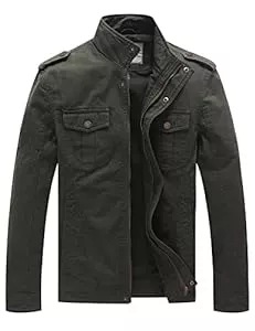 WenVen Jacken WenVen Herren Militär Jacke Leicht Jacke Übergangsjacke Bundeswehr Jacke Vintage Jacke Leichte Jacke Outdoor Jacke Mantel Kurz Blouson Baumwolle Jacken