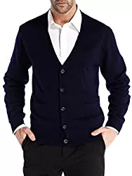 Kallspin Strickjacken Kallspin Herren Strickjacke aus Kaschmir Wollmischung V-Ausschnitt Cardigan mit Knopfverschluss und Taschen