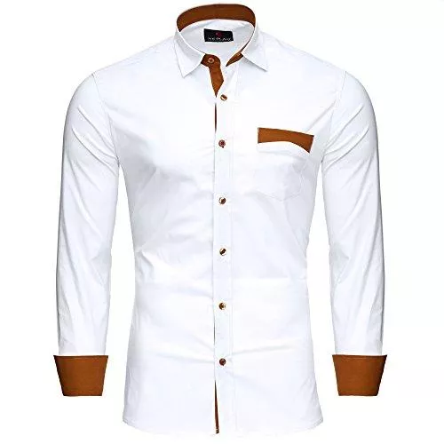 Reslad Hemden Reslad Herren Hemd Exklusiv Two Tone Look Langarmhemd