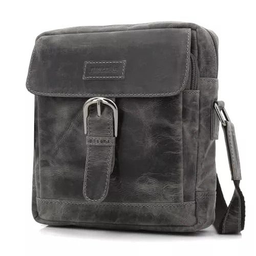 ekavale Taschen & Rucksäcke ekavale Umhängetasche Herren aus Büffelleder - Männer Schultertasche zum Umhängen mit verstellbarem Schultergurt - Leder Herrentasche, Ledertasche, Schultertasche