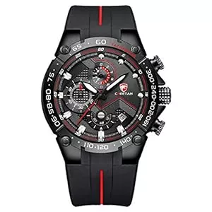 Affute Uhren Affute Herrenuhren wasserdichte Sport Chronographenuhr mit Silikonarmband, Datum, leuchtender Quarzarmbanduhr