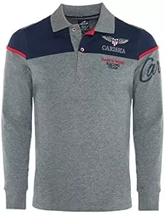 Carisma Poloshirts Carisma Langarm Poloshirt für Herren Baumwolle • Herren Langarmshirt mit Stickerei • Angenehmes Regular Fit Longsleeve für Büro und Freizeit