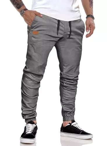 AlvaQ Hosen AlvaQ Chino Hose Herren Freizeithose Baumwolle Cargohose Herren Jogginghose mit Kordelzug Casual Hose mit Taschen