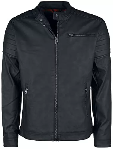 Indicode Jacken Indicode Herren Manuel Lederjacke aus Leder-Imitat | Motorradjacke Bikerjacke für Männer