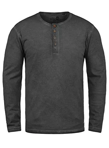 Solid Langarmshirts !Solid SDTimur Herren Longsleeve Langarmshirt Shirt mit Grandad-Ausschnitt