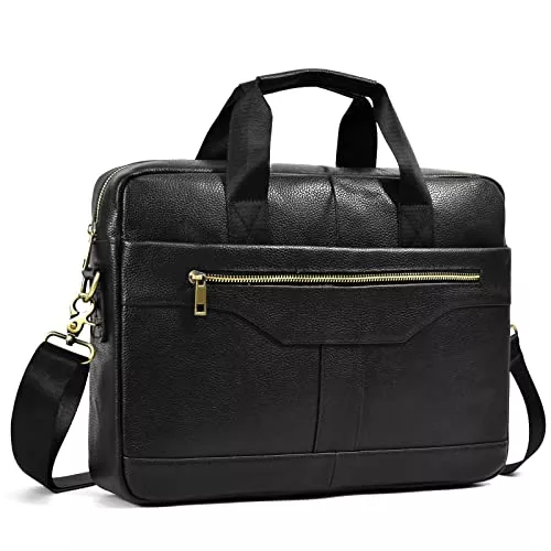 newsbirds Taschen & Rucksäcke newsbirds 15.6 Zoll Herren Laptoptasche Leder Aktentasche Umhaengetasche Handtasche für Männer Herren Business Tasche Notebook Tasche Herren Bürotasche