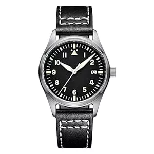 ADDIESDIVE Uhren ADDIESDIVE Herren Automatikuhr Fliegeruhr 200M Gürtel Schwarz