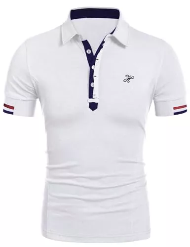 COOFANDY Poloshirts COOFANDY Poloshirt für Herren Kurzarm Stickerei Männer T-Shirt Polo Shirt leichtes Sommer Hemd Alpha Polohemd Golf Shirts