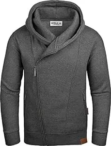 Grin&Bear Kapuzenpullover Grin&Bear Herren Kapuzenjacke Kapuzenpullover Hoodie mit schrägem Reissverschluss GEC016