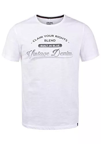 b BLEND T-Shirts Blend BHPillo Herren T-Shirt Kurzarm Shirt mit Print und Rundhalsausschnitt