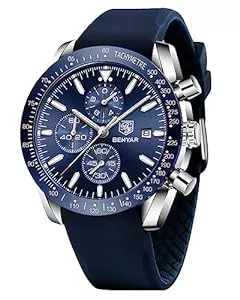 BY BENYAR Uhren BENYAR Uhren Herren Analog Quarz Chronograph Herrenuhren 30M Wasserdicht Leuchtende Datum Armbanduhr Lässig Business Designer Uhren Klassische Elegantes Geschenk Designer