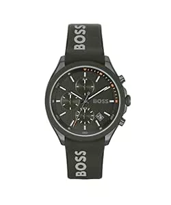 BOSS Uhren BOSS Chronograph Quarz Uhr für Herren mit Grünes Silikonarmband