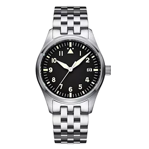 ADDIESDIVE Uhren ADDIESDIVE Herren Automatikuhr Fliegeruhr 200M Gürtel Schwarz