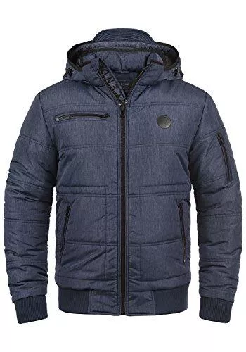 Blend Jacken BLEND Boris Herren Winterjacke Steppjacke Jacke gefüttert mit Stehkragen und Abnehmbarer Gefütterter Kapuze wahlweise mit Teddy-Futter