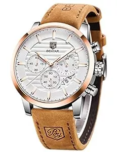 BY BENYAR Uhren BY BENYAR Herrenuhr Mode Quarzwerk Armbanduhr Analog Chronograph Business Wasserdicht und Kratzfest Edelstahlarmband Freizeit Sportuhren für Herren