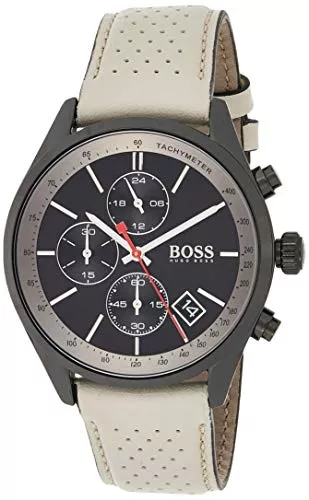 BOSS Uhren BOSS Herren Chronograph Quarz Uhr mit Leder Armband 1513562