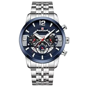 rorios Uhren rorios Herren Uhr Wasserdicht Analog Quarz Armbanduhr Edelstahl Armband Leuchtende Chronograph Herrenuhr Mode Sport Uhr für Herren Männer