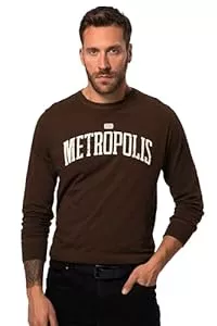 JP 1880 Langarmshirts JP 1880 Herren große Größen Übergrößen Menswear L-8XL Langarmshirt, Rundhals, Metropolis Print, Tall 823560