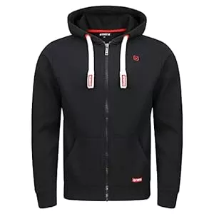 riverso Kapuzenpullover riverso Herren Kapuzenjacke RIVNoah Regular Fit Hoodie Taschen Jacke Reißverschluss Sweatjacke Streetwear Trainingsjacke Braun Rot Blau Schwarz Grün Grau S M L XL XXL 3XL 4XL 5XL