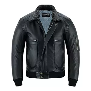 Bohmberg Jacken Bohmberg Herren Lederjacke Spitfire Pilotenjacke Bomber Flying Jacket Winterjacke Fliegerjacke
